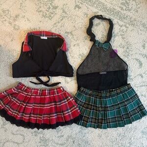 Bundle - 2 Plaid School Girl Sets